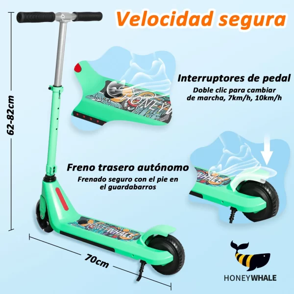 Scooter Eléctrico Honey Whale E8 Verde - Imagen 6