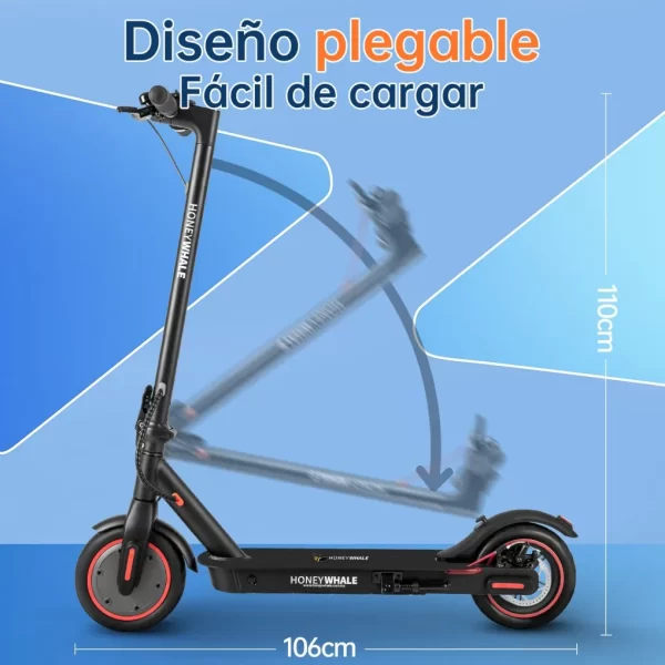 Scooter eléctrico Honey Whale E9 Pro V2 Negro - Imagen 6