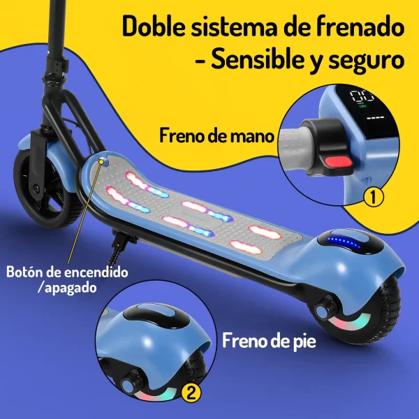 Scooter Electrico Infantil Honey Whale E2 Azul - Imagen 3