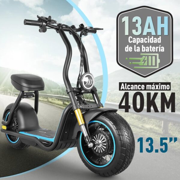 Scooter Eléctrico Honey Whale H10 AZUL - Imagen 5