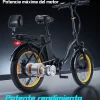 Bicicleta Eléctrica Plegable Honey Whale BW02 Negro - Imagen 2